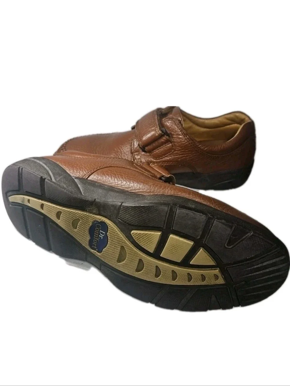 DrComfort Scott Leather Men Sz:10.5W  Brn Shoe Diabetic Ortho Gorp Walk 9020(7B